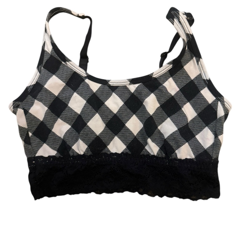 Maurices Black and White Checkered Bralette